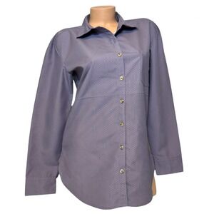 THE NORTH FACE Women's MEDIUM Shirt Woven Long Sleeves Button Front Dots Tunic